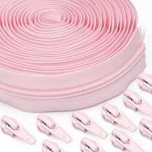 1 Conjunto = 4,50 m Zíperes + 10 Puxadores de Zíper, Zíperes de Nylon 5#, 20 Opções de Cor, Puxadores de Zíper Combinando, Adequado para Vestuário, Bolsas, Têxteis Domésticos, Almofadas, Edredons