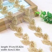 Perles Brodées En Dentelle Soluble Dans L'eau, 1 Mètre, Ruban De Dentelle, Perles De Verre, Accessoires Pour Vêtements, Bricolage