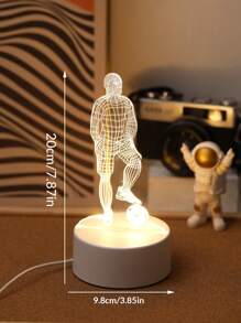 1 Stück Heimdekor Fußballspieler Muster 3D Acryl Nachtlicht, USB betriebenes Fußball Leuchtschild, Heim- und Raumdekoration Nachtlicht, Innen Tischbeleuchtung, geeignet als Geschenk zum Schulbeginn oder Geburtstag für Fußballbegeisterte