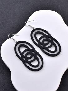 1 Pair Geometric Design Matte Texture Earrings, Fashionable Jewelry For Women, Suitable For Party And Evening Wear