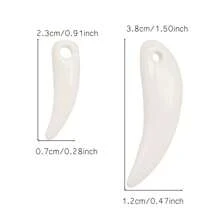 30Pcs White Plastic Wolf Teeth Charms - Gothic Necklace Pendant, Bohemian Bracelet Jewelry Findings For Crafters & Designers