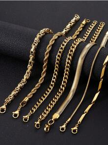 7pcs Men's Fashionable & Versatile Simple Bracelet Set - Combination Set - View 3