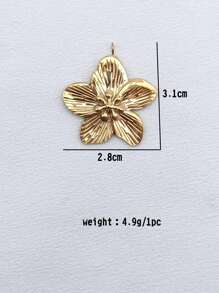 1pc/2pcs/5pcs Elegant Minimal Floral Decor 18K Gold Plated Stainless Steel Necklace Pendants For DIY Jewelry Accessories
