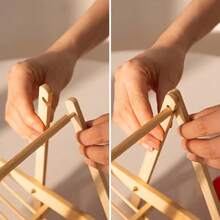 Wooden Storage Tray Kitchen Fruits Snacks Bread Holder Desktop Bamboo Organizer Shelf Countertop Storage Basket With Handle - 1pcs Folding Tray - View 7