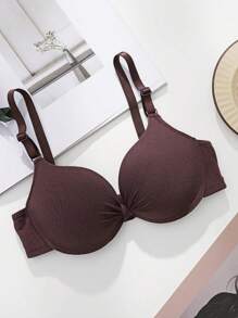 4pcs Women Seamless Full Coverage Push Up Breathable Smooth Sexy Padded Lingerie Bras, Multi-Color