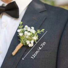 Boutonnière con alfileres para hombres, boutonnière para padrinos de boda y invitados, flores artificiales para decoración de bodas/baile de graduación/homecoming, etc. Boutonnières de rosa para hombres en bodas para el novio, padrinos, ceremonias de boda, aniversarios, cenas formales, fiestas, bailes de graduación, decoración de bodas en el hogar y estilo bohemio