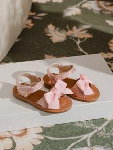 Toddler Girls' Cute Bow Beach Sandals For Everyday Wear - Pink - View 3