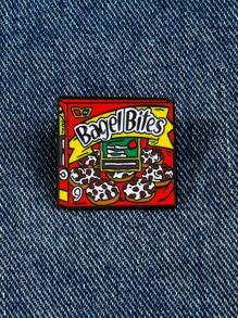 1/4 pièces Broche de rouleau de pizza, épinglette en métal d'alliage avec lettres colorées, accessoire décoratif pour sac, vêtements, bureau, chemises, vestes, bijoux pour Noël et Halloween