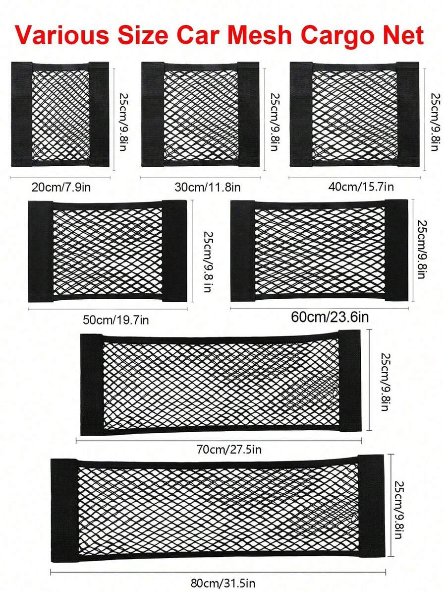 1pc Velvet Tailgate Storage Mesh Pocket, Elastic Car Trunk Organizer Net Bag, Durable Elastic Storage Net