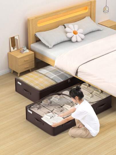 1 Stück Aufbewahrungstasche unter dem Bett, zusammenfaltbare Box unter dem Bett, platzsparende flache Aufbewahrung, große Aufbewahrungsorganisatorbox, wasserdicht und feuchtigkeitsbeständig, wichtiges Haushaltsutensil