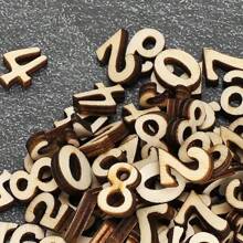 100 pièces Petits chiffres en bois 0-9, fournitures d'artisanat en bois, décoration murale DIY, décoration de chambre, artisanat fait-main, fournitures d'été