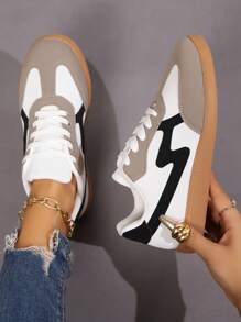 Women's Spring/Fall Casual Sneakers, Retro Style Thick Sole Lace-Up Platform Shoes