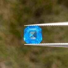 100% Paraiba Sapphire Loose Asscher Cut Gemstone For Charms Advanced Jewelry Making Materials DIY - Paraibas - View 5