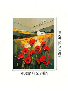 Vibrant Floral Digital Painting For Beginners, Super Clear Pattern, Rich Colors Easy To Paint, Effortlessly Create Artwork, Suitable For Decoration Or Gifts! High-Quality Digital Painting, Massive Patterns To Choose From, Enough Paints, Experience The Achievement Of Master Painter At Home, Unframed 40x50cm - Red - View 2