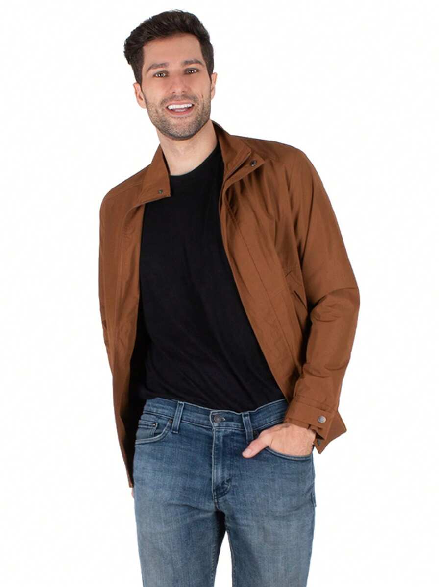Generra | Chamarra Casual Ligera para Hombre Casual - Marrón - Ver 1