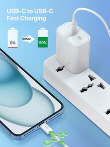 D8 USB C 转 USB C 数据线，(1 米和 2 米)USB 2.0 C 型充电器数据线 3A 快速充电兼容 16/16pro/15/15 Pro Max/Air 2023/iPad Pro 2023、iPad Air 5、Galaxy S23 S23+ S23 Ultra S22 S22+ S22 Ultra S21/ S21+/ S21 Ultra S20/ S20+/ S20 Ultra Note 20/ Note 20 Ultra Note 10/ Note 10 Plus A90 A80 A72 A71 A70。 - 白色 - 查看 9