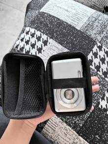 Portable Ccd Camera Protective Case, Rose Red Initial Letters A-Z Towel Embroidered ,Compact Design, Waterproof Material, Ideal For Outdoor Photography Enthusiasts And Travelerscharger Case,Office Must Haves Digital Bag Cable Camerabag Electronic Data Cable Organizer Storage,Power Bank Cover Forwallet Travel Camera Bag,Women Man Gifts,Essential Teacher Supplies,Waterproof Lightweight Large Capacity Portable Accessories ﻿ - Black - View 4