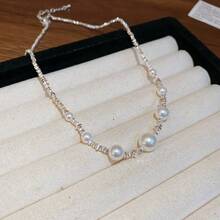 Andkiss 1pc Fashionable Elegant Luxurious Faux Pearl Necklace - Multicolor - View 4