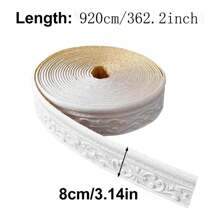 Bandes décoratives en mousse élastique auto-adhésives de 8 cm x 9,2 m, bordure murale décorative autocollante 3D à coller, convient pour la décoration maison DIY