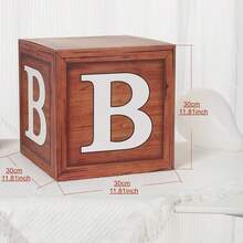 4pcs/Set New Design Wood Grain Balloon Box, Party Scene Balloon Box Decoration, Birthday Party Photoshoot Prop - Wood Grain BABY - View 4