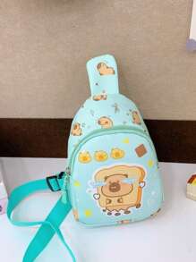 1pc Capybara Chest Bag Cute Cartoon One-Shoulder Crossbody Bag Casual Versatile Storage Chest Bag