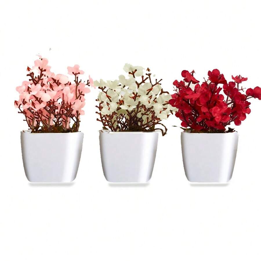 Decorative Vases Kit Small Vases With Artificial Plants Home Office Decoration - 櫻桃樹套件 - 查看 1
