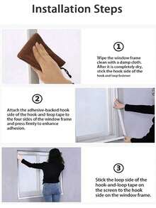 1 tấm lưới chống muỗi tự dính, có thể tái sử dụng, dùng cho cửa sổ, lưới mỏng, có thể giặt được, thích hợp cho mùa hè. - Màu xám đen - Xem 7
