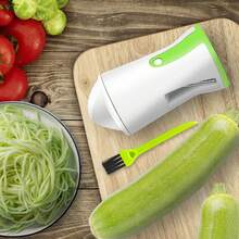 SANKESONG 2-In-1 Vegetable Slicer, Spiral Shredder, Quick Chopper, 2 Shredding Designs, Includes Cleaning Brush, Suitable For Vegetarian Alternatives, Compatible With Carrots, Cucumbers, Zucchini (2-In-1 Shredder And Mini Shredder Available, Mini Shredder Without Cleaning Brush) - Green - View 5