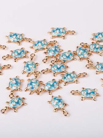 10 st/paket söta sköldpaddshängetillbehör för att göra DIY smycken, halsband, armband, örhängen