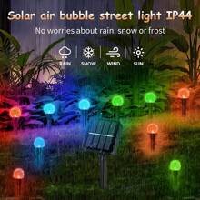1 pièce Boule lumineuse à bulle solaire, à énergie solaire, 1 pour 10/20/30 guirlandes lumineuses de jardin à LED, Boules de cristal décoratives pour l'éclairage paysager, pour villas, cours, allées, pelouses, décoration de fête. Chargée automatiquement au soleil pendant la journée, s'allume automatiquement après la tombée de la nuit.