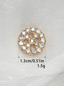 10pcs Shiny Metal Buttons 4 Hole Round Buttons Metal Buttons Inlaid With Artificial Rhinestones, Decorative Buttons For Crafts Arts & Crafts Supplies, Sewing Buttons For Clothing Sewing & Knitting Supplies - Multicolor - View 7