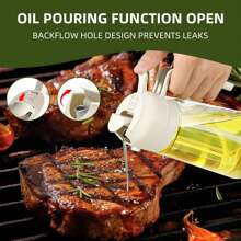 1PC 16.5oz Oil Dispenser Bottle For Kitchen - 2 In 1 Olive Oil Dispenser And Oil Sprayer - 470ml Olive Oil Bottle - Oil Sprayer For Cooking, Restaurant Kitchen, Salad, Barbecue