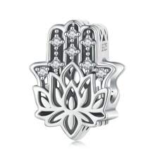 WOSTU 1pc 925 Sterling Silver Hand Pendant Blue Design Charm Bead Fit For Women Original Bracelet Fine Jewelry Gift