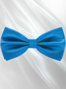 Men's Solid Color Elegant Jacquard Bow Tie, Pre-Tied Double Layer Solid Color Bowtie, Satin Formal Tuxedo Bowknot, Adjustable, Suitable For Groomsmen, Wedding, Party, Formal Events, Holiday Gift