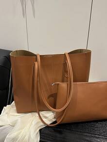 Mother-Child Bag Large Capacity Shoulder Tote Bag For School And Commute - Brown - View 10