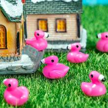 50pcs Mini Resin Flamingo & Duckling, Cute Flamingo Statues For Cake Decorating, Garden, Toy House, Aquarium Decor, DIY Crafts