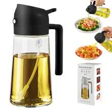 1PC 16.5oz Oil Dispenser Bottle For Kitchen - 2 In 1 Olive Oil Dispenser And Oil Sprayer - 470ml Olive Oil Bottle - Oil Sprayer For Cooking, Restaurant Kitchen, Salad, Barbecue