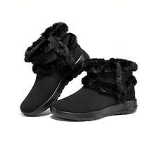 Skechers 舒適耐磨一腳蹬鬆糕底運動復古保暖雪靴短靴