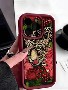 情人节复古火红花朵老虎图案软手机壳，防摔，兼容和S15/S15 Plus/S15 Pro/S15 Pro Max，防水防震防刮，国际版，非国内版 - 彩色 - 查看 4