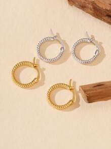 Stylish 925 Sterling Silver Minimalist Unique Twist Clip On Earrings For Women Daily Wear