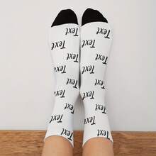 1 Pair Of Custom Couple Socks, Name Custom Socks, Can Customize Their Own Name Socks, Family Custom Socks, Personalized Custom Socks, Pet Anniversary Gift, First Year Gift, First Year Custom Socks - White - View 5