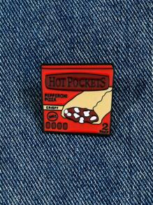 1/4 pièces Broche de rouleau de pizza, épinglette en métal d'alliage avec lettres colorées, accessoire décoratif pour sac, vêtements, bureau, chemises, vestes, bijoux pour Noël et Halloween