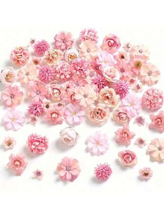 20 件 - Floweroyal 人造花组合紫色花朵混合丝绸花朵大丽花玫瑰带茎适用于 DIY 婚礼新娘花束、迎婴派对、花艺布置、桌面摆饰、家居装饰