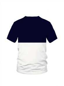 Blue & White Splice Plus Size Men Short Sleeve Set, Letter "KING" Graphic Breathable Sports Suit, Summer Street Casual Striped Short Sleeve & Shorts Set