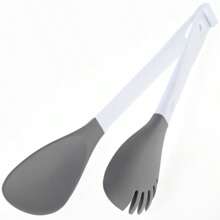 1pc Silicone Food Tongs, 2-In-1 Detachable Pasta/BBQ Tongs, Oven Safe & Dishwasher Safe