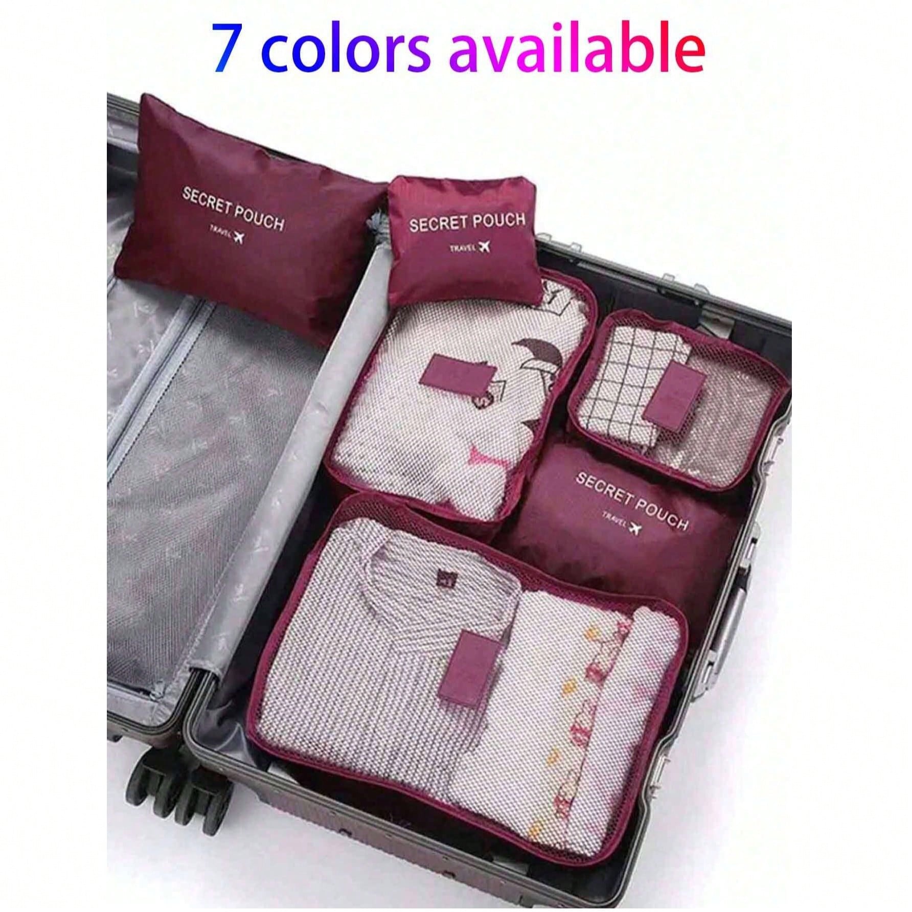 6pcs/Set Travel Luggage Organizer Bags, Large Capacity Packing Cubes, Waterproof Foldable Pouches For Clothes, Shoes, Toiletries, Makeup, Electronics, Suitable For Travel, Vacation, Business Trip, Home Storage Bag For School School Accessories School Stuff