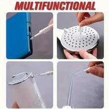 100 piezas Cepillo de limpieza para ducha de 1 segundo, cepillo de limpieza de poros, cepillo de nailon anti-obstrucción, adecuado para cocina, baño, toma de teléfono, de vuelta a la escuela