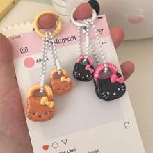 Sanrio 1pc Sanrio Cute Colorful KT Cat Keychain, Funny Bag Charm, Gift For Couples & Best Friends