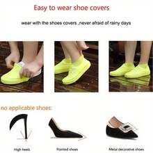 2 pares de capas de silicone para sapatos de uso externo, capa para botas de chuva para equitação, capa reutilizável contra poeira, capa para os pés impermeável, grossa, antiderrapante e resistente ao desgaste, capa de látex impermeável para botas de chuva, reutilizável e à prova de chuva, várias cores à escolha, durável. - Multicolorido - Ver 7