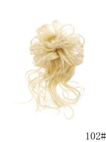 Accesoriu pentru păr pentru coc clasic cu barbă lungă, extensii de păr coc pufos extra lung, accesoriu pentru păr ondulat și ondulat cu bandă de păr elastică, potrivit pentru toate femeile, ușor de purtat, stil moale și casual